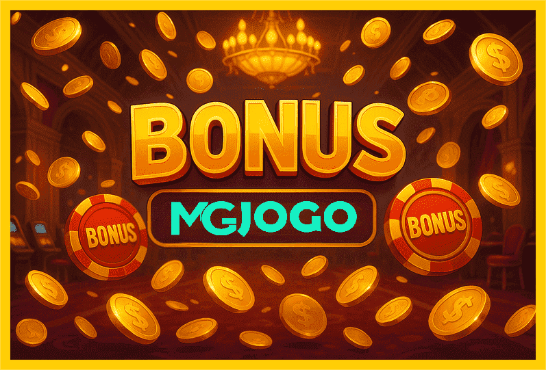 Imagem promovendo bônus MGJOGO com recompensas imperdíveis.